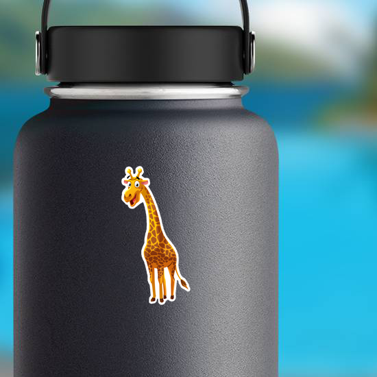 Giraffe Cartoon Style Illustration Sticker