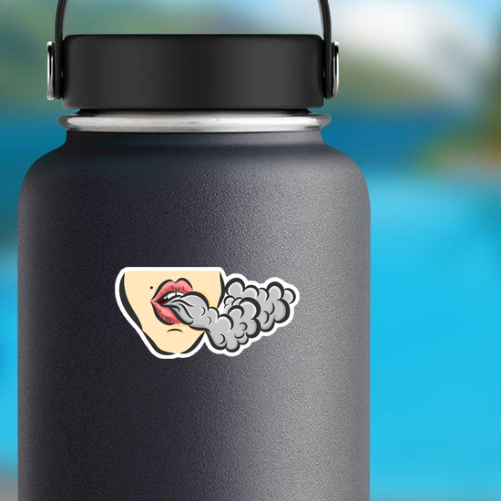 Girl Making Vape Cloud Sticker