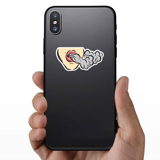 Girl Making Vape Cloud Sticker