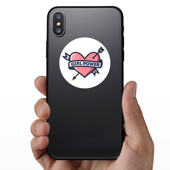 Girl Power Heart Feminism Quote Sticker