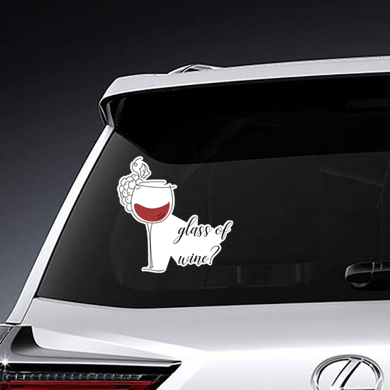 Glass Of Wine Question With Glass Sticker