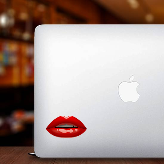 Glossy Female Red Lips Sticker