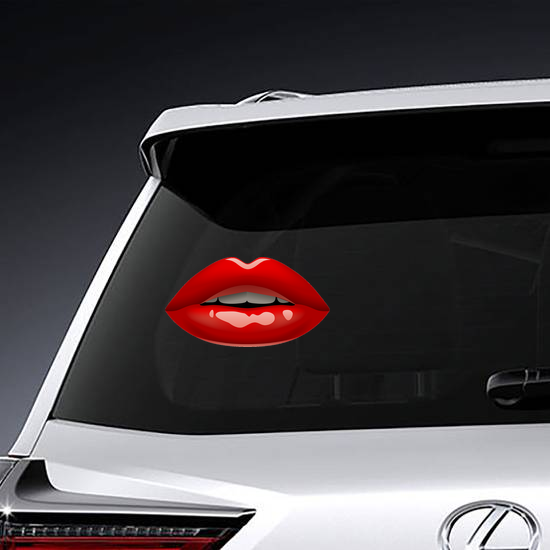 Glossy Female Red Lips Sticker