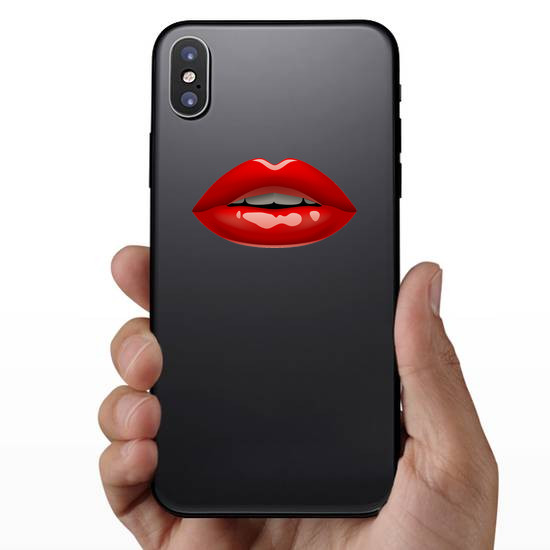 Glossy Female Red Lips Sticker