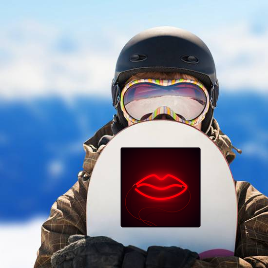 Glowing Neon Lips Sign Sticker