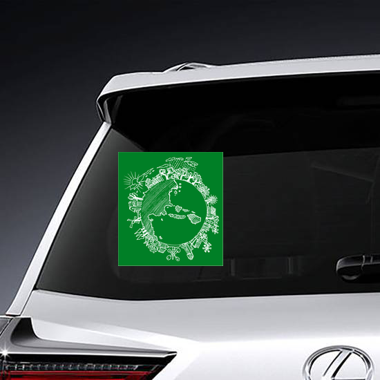 Go Green Earth Doodle Sticker