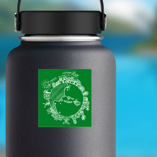 Go Green Earth Doodle Sticker