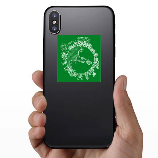 Go Green Earth Doodle Sticker
