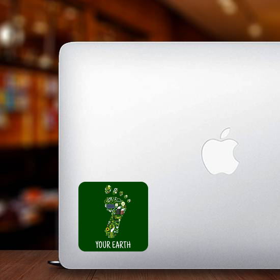 Go Green For Earth Carbon Footprint Sticker