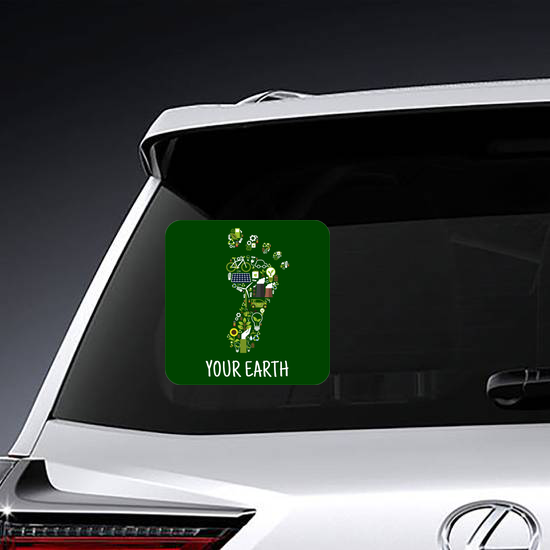 Go Green For Earth Carbon Footprint Sticker
