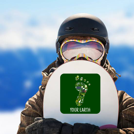 Go Green For Earth Carbon Footprint Sticker