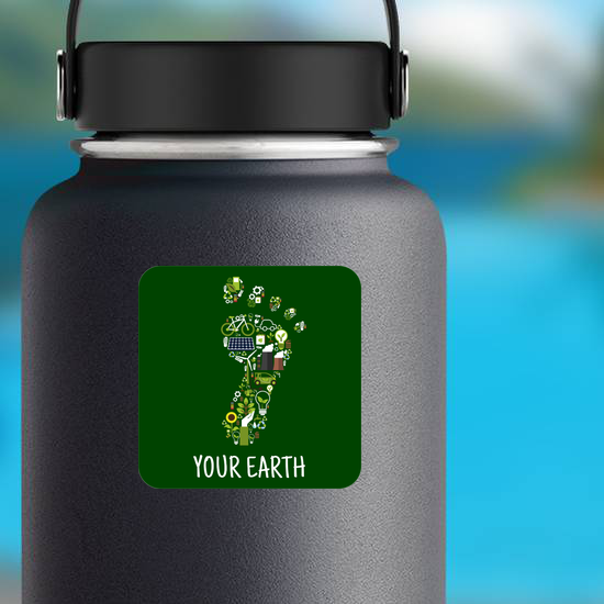 Go Green For Earth Carbon Footprint Sticker