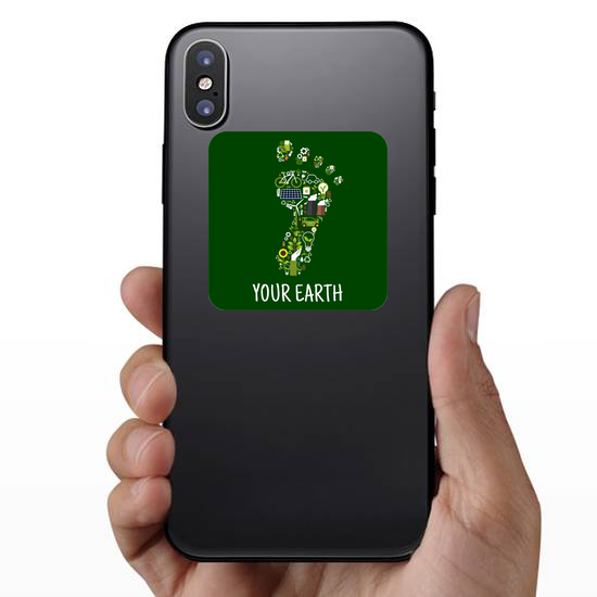 Go Green For Earth Carbon Footprint Sticker