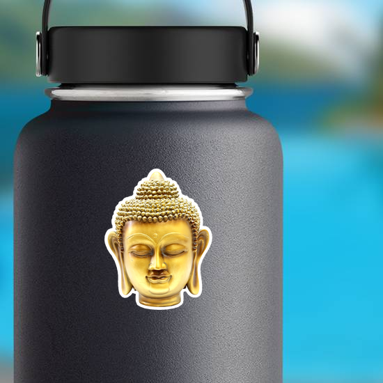 Golden Buddha Head Statue Sticker