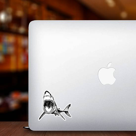 Graphic Shark With Open Mouth Sticker