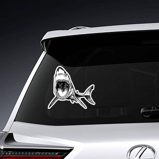 Graphic Shark With Open Mouth Sticker