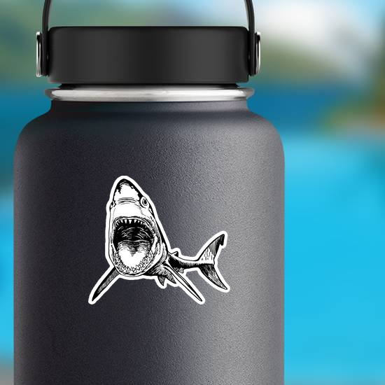 Graphic Shark With Open Mouth Sticker