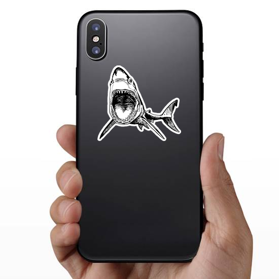 Graphic Shark With Open Mouth Sticker