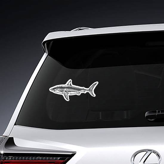 Great White Shark Hand Drawn Sticker