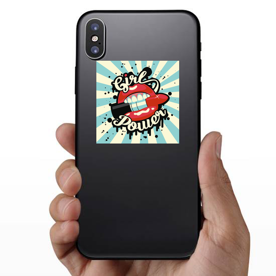 Grunge Girl Power Lipstick Sticker