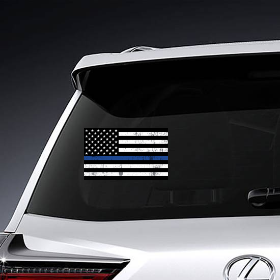Grunge Law Enforcement Thin Blue Line USA Flag
