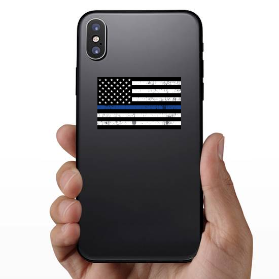 Grunge Law Enforcement Thin Blue Line USA Flag