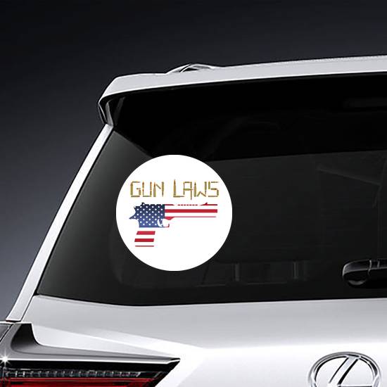 Gun Laws American Flag Sticker