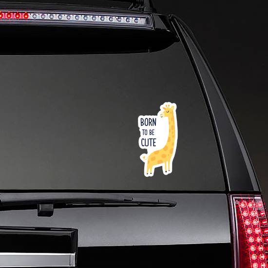 Hand Drawing Giraffe Born To Be Cute Sticker