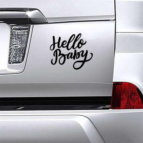 Hand Drawn Lettering Hello Baby Sticker