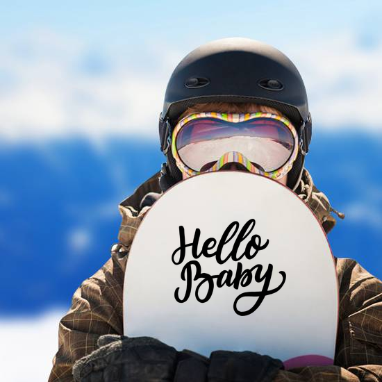 Hand Drawn Lettering Hello Baby Sticker