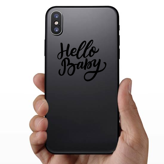 Hand Drawn Lettering Hello Baby Sticker