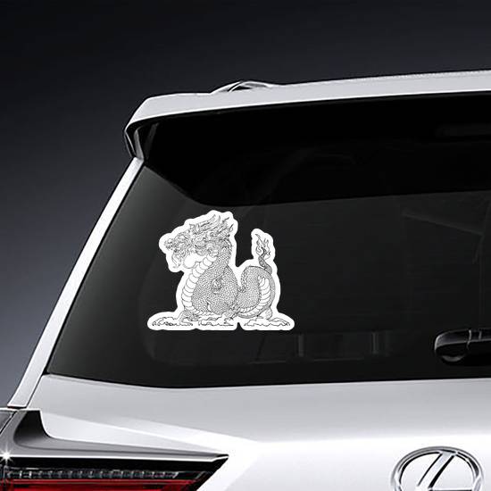 Hand Drawn Silhouette Dragon Sticker