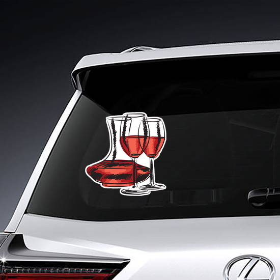 Hand Drawn Wine Glass And Bottle