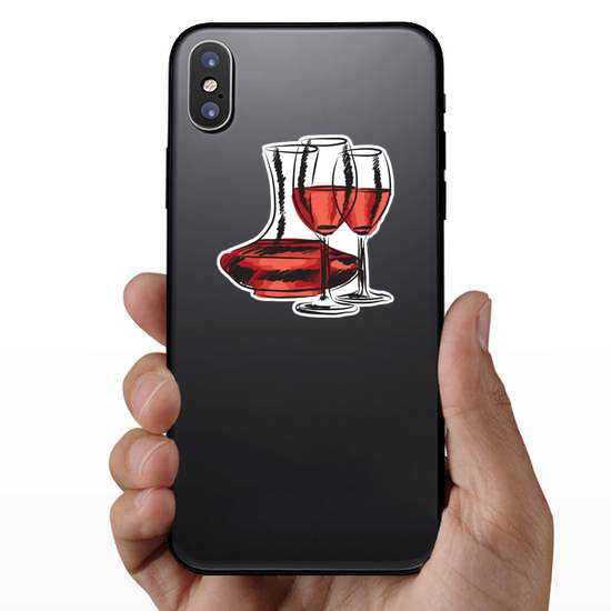 Hand Drawn Wine Glass And Bottle