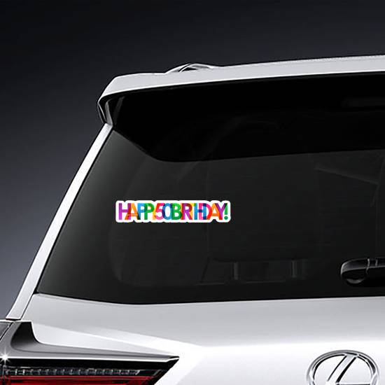 Happy 50th Birthday Colorful Sticker