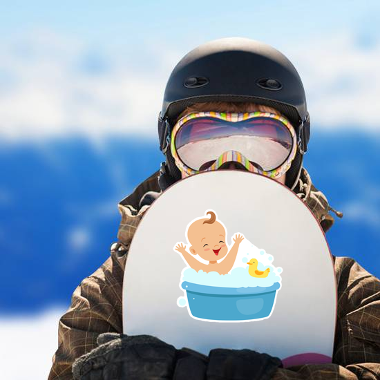 Happy Baby Taking A Bath Sticker