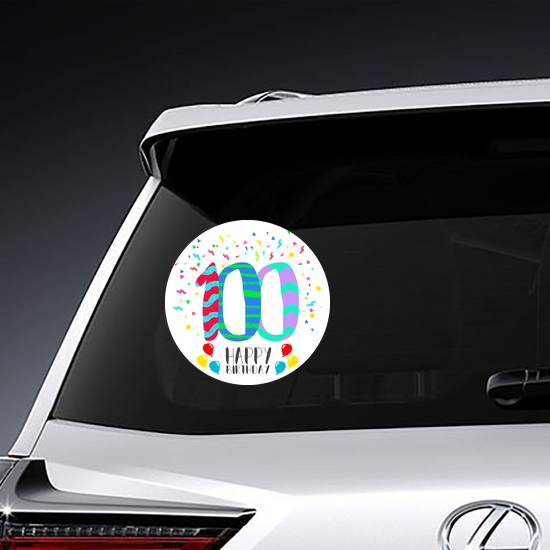 Happy Birthday Number 100 Sticker example