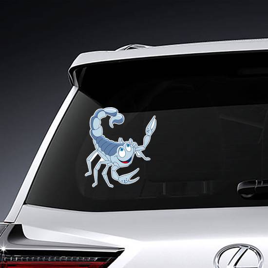 Happy Blue Cartoon Scorpion Sticker example