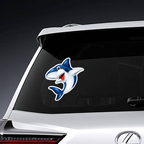 Happy Cartoon Smiling Shark Sticker
