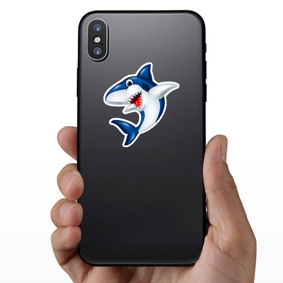 Happy Cartoon Smiling Shark Sticker