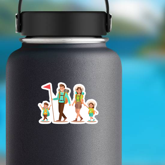 Happy Family Camping Sticker