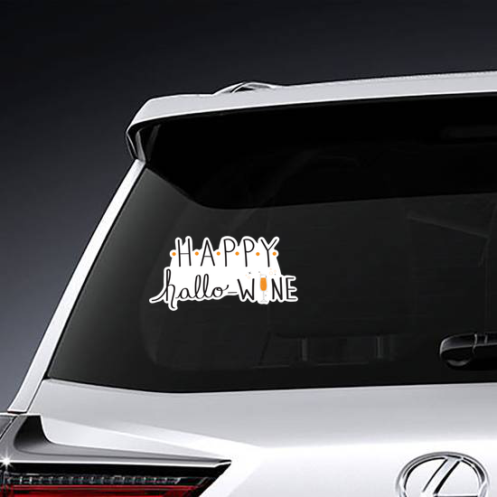 Happy Hallo Wine Halloween Pun Sticker