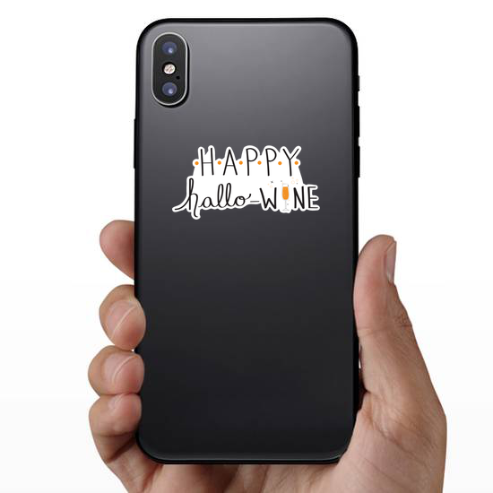 Happy Hallo Wine Halloween Pun Sticker