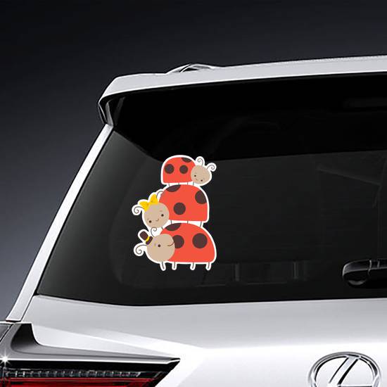 Happy Ladybug Family Sticker example