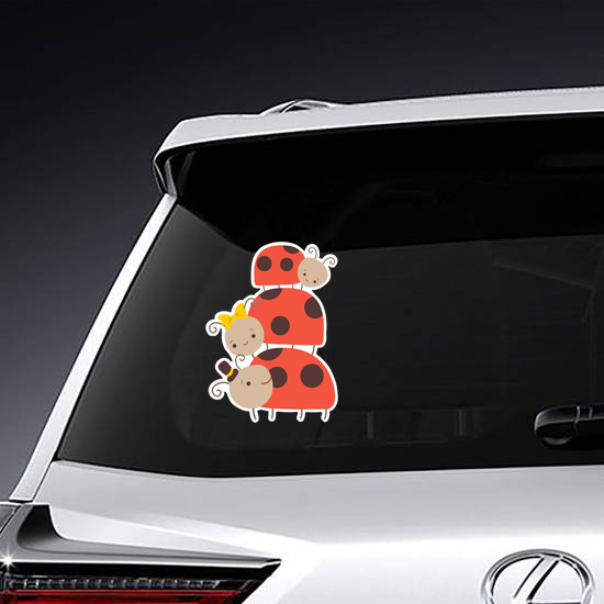 Happy Ladybug Family Sticker