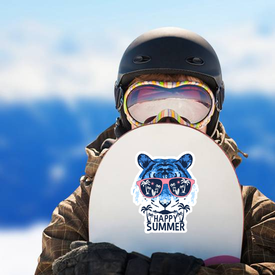 Happy Summer Tiger Beach Sticker