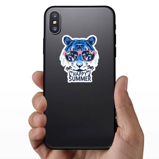 Happy Summer Tiger Beach Sticker