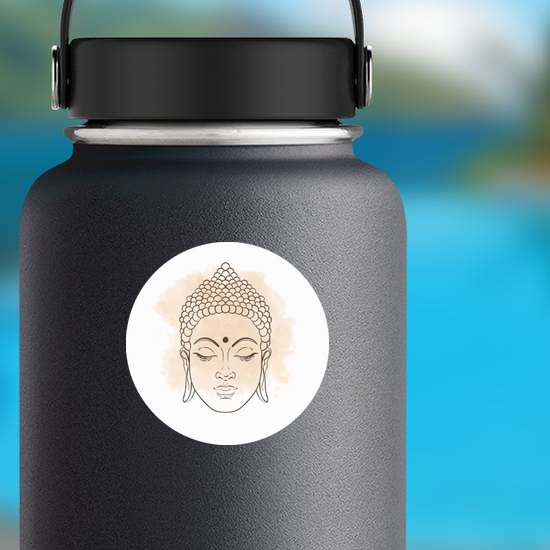 Head Of Buddha Illustration Sticker