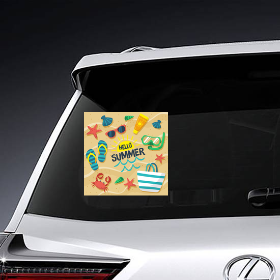 Hello Summer Beach Sticker