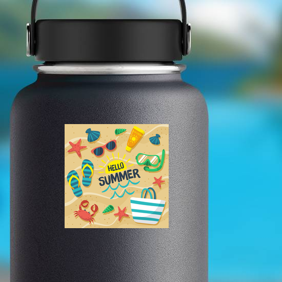 Hello Summer Beach Sticker